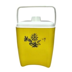 Vintage MCM Mid Century Modern Retro Yellow Ice Bucket Trans Spec Corp
